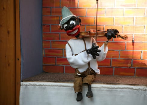 The smallest puppet stage in the world at a folk festival
