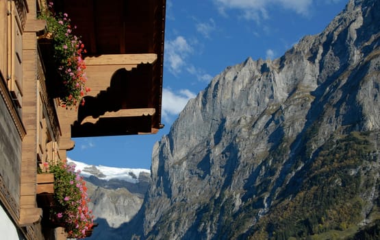 Typical Swiss mountain chalet