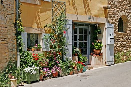 Alley with flowers,Goult,Provence