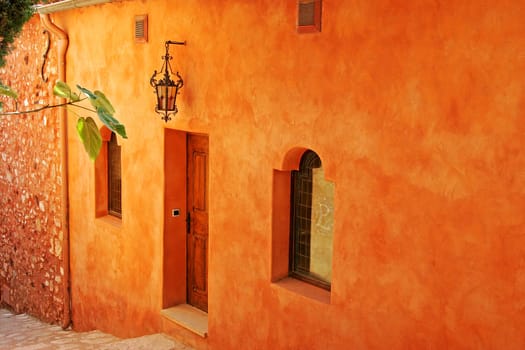 Roussillon,House in ochre colors,Provenc