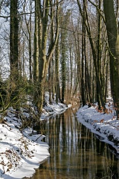 River landscape in winter,Düte,GMHütte