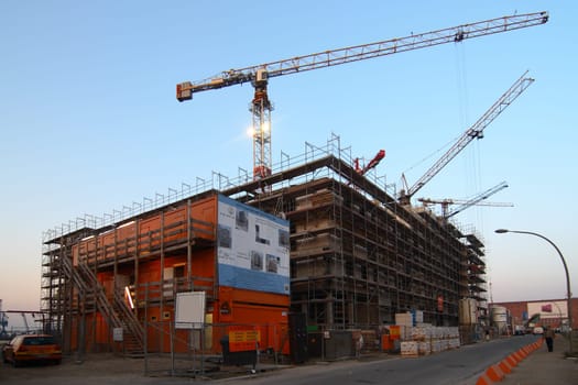 Construction site in the morning