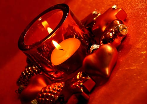 Candlelight in a glass