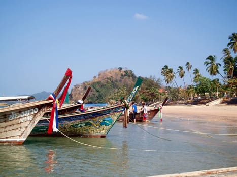 Longtail boats in Krabi