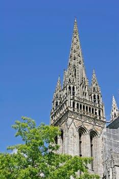 Quimper,church tower,Brittany