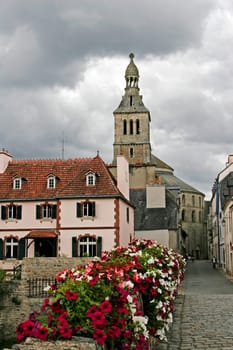 Quimperle,old town with church,Brittany
