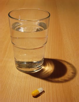 Capsule and water