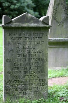Gravestone in an old cemetery