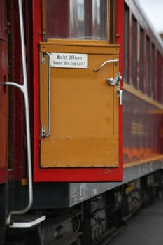 Door of a historic railway carriage