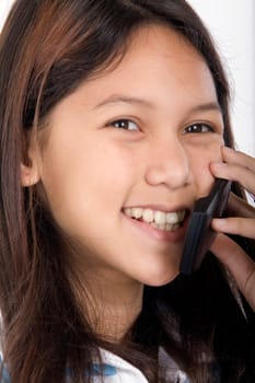Teenagers with mobile phones