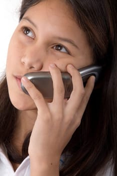 Teenage girl talking on the phone