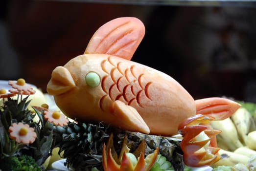 Food Decoration Papaya Fish
