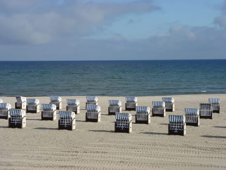 Beach chairs in rows and rows