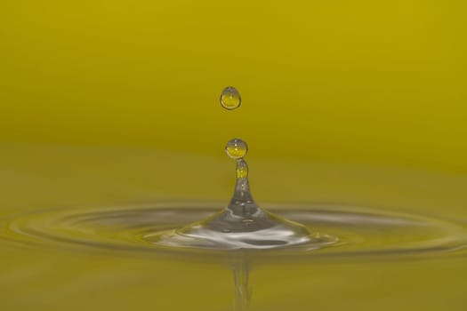 Yellow water droplets