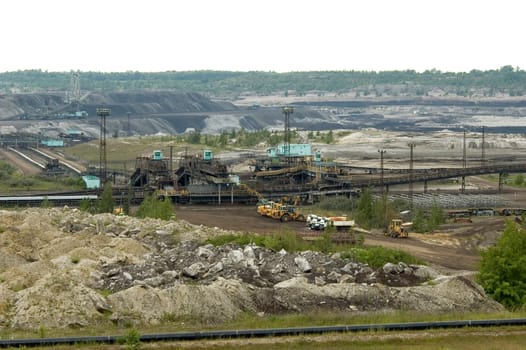 Opencast lignite mining