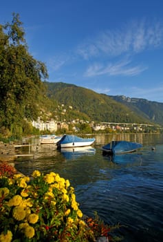 Autumn at the lake,Lake Geneva,Montreux