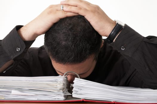 Overworked businessman