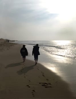 Beach walkers in Sylt