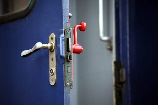 Detail of a historic railway carriage