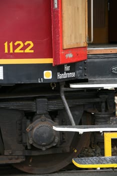 Detail on a historic railway carriage