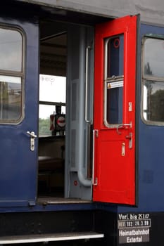 Detail of a historic railway carriage