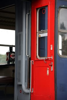 Detail of a historic railway carriage