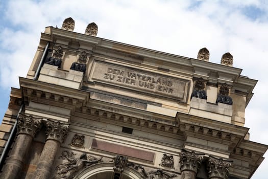 Archway in the building of the art academy in Saxony's state capital