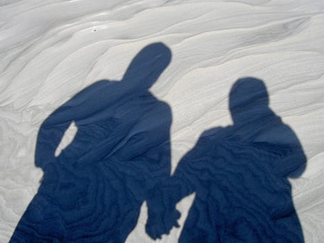 Shadows in the sand dune