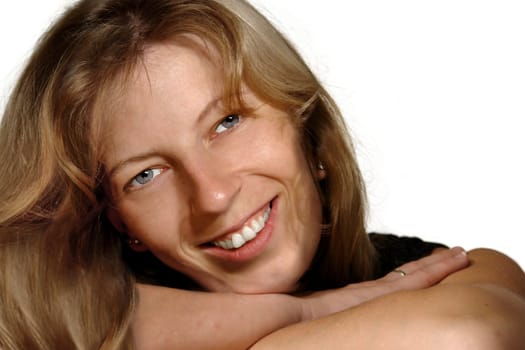 Laughing young woman cut-out