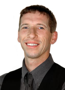 Businessman smiles with relief