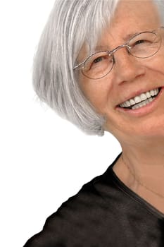 Pensioner laughs happily in passing