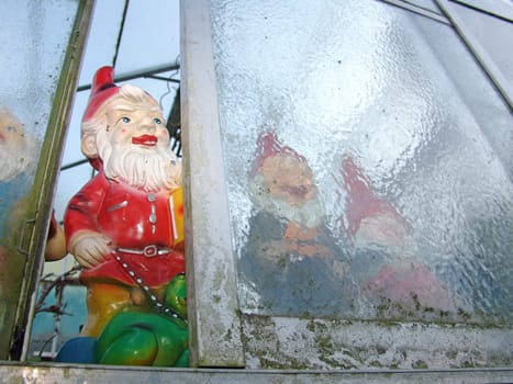 Garden gnomes in winter quarters