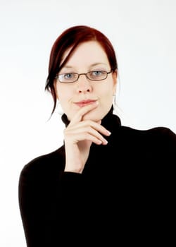 Woman with glasses