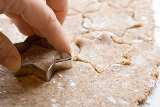 Cutting out cinnamon stars