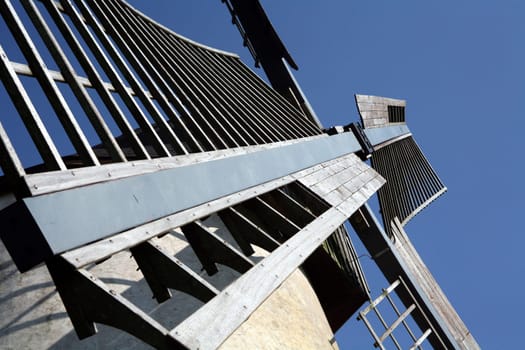 Detail of a cap windmill in Kalletal-Bavenhausen (Lippe district)
