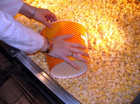 Popcorn sale in a movie theater