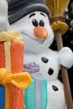 Snowman with Christmas packages