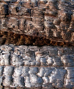 Wooden beams - after the fire