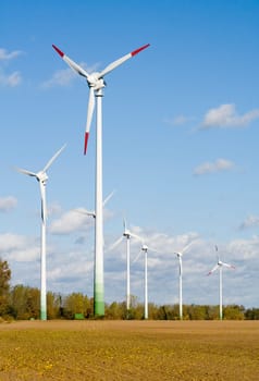 Wind turbines in the field