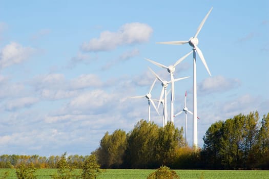 Six wind turbines