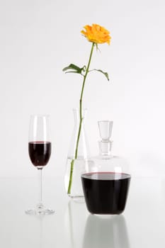Red wine and tea roses