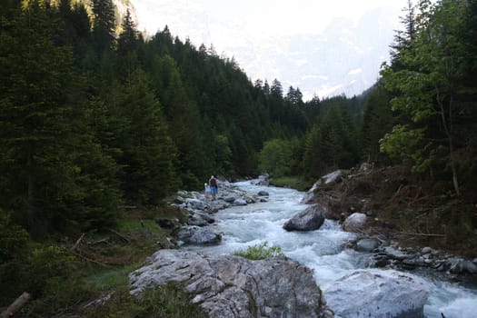 along the creek