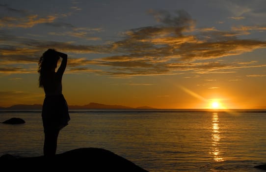 Longing view of the sea and over to the island of Praslin,always with the small hope of seeing dolphins swim by