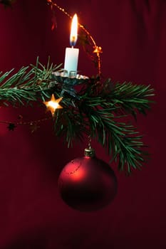 the lights are on on the Christmas tree