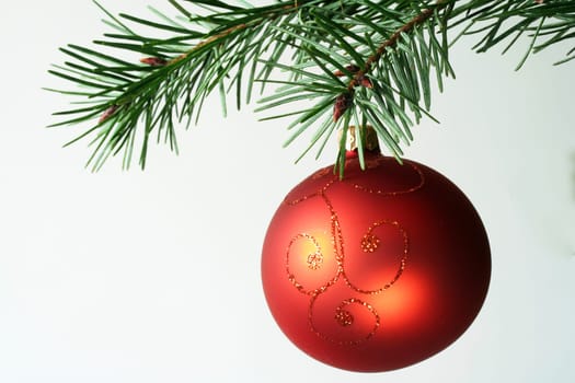 orange-red Christmas tree bauble