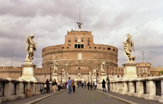 ... Castel Sant'Angelo with Ponte Sant'Angelo in Rome - 6x7