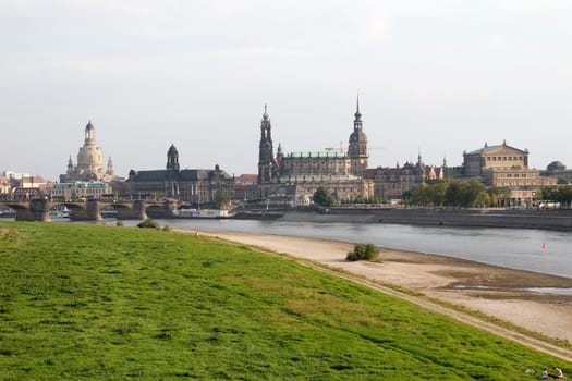 The banks of the Elbe in Dresden