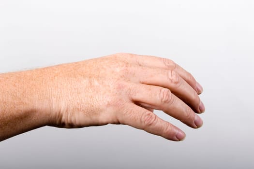 Grasping hand on the right