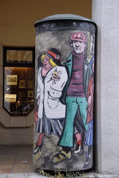 Advertising pillar in Berlin's Nikolaiviertel