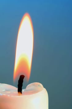 Temperature zones of a candle flame